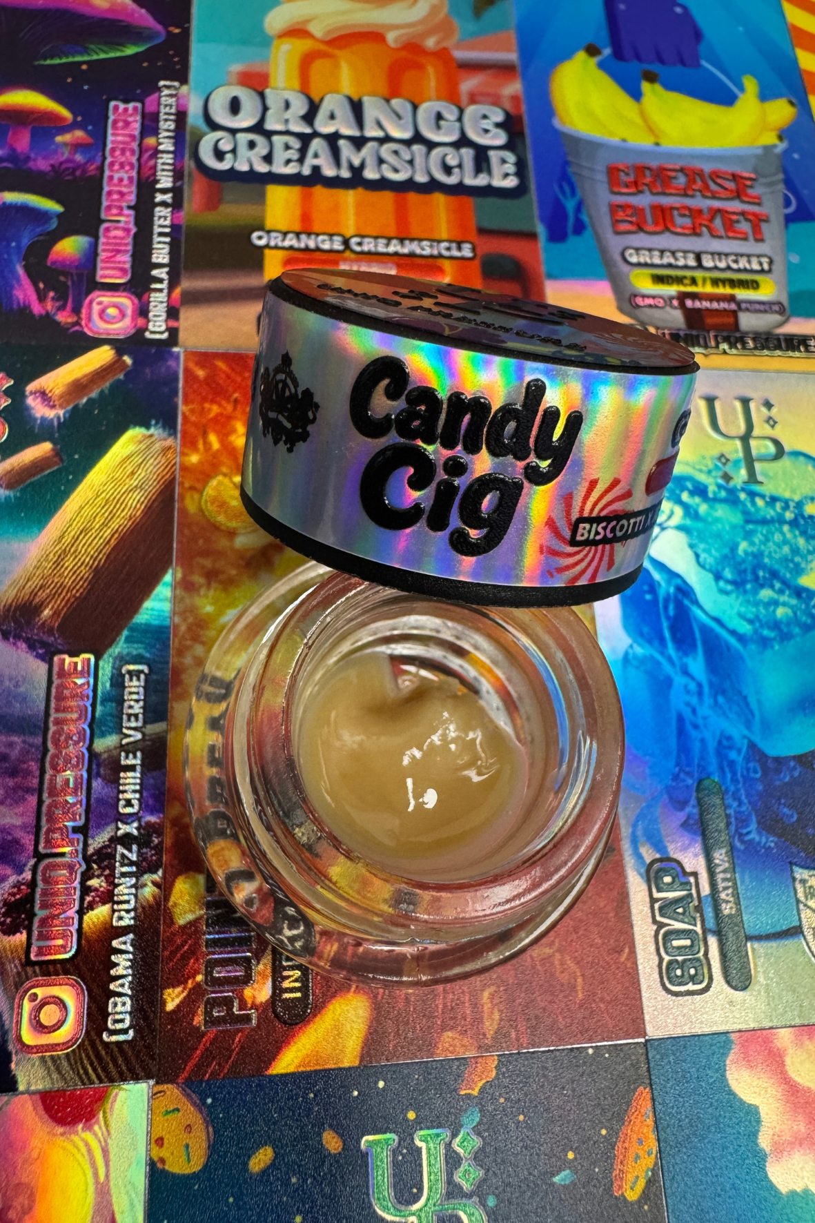 Photograph of product: Concentrate | Live Rosin | Candy Cig | 1g | Uniq Pressure