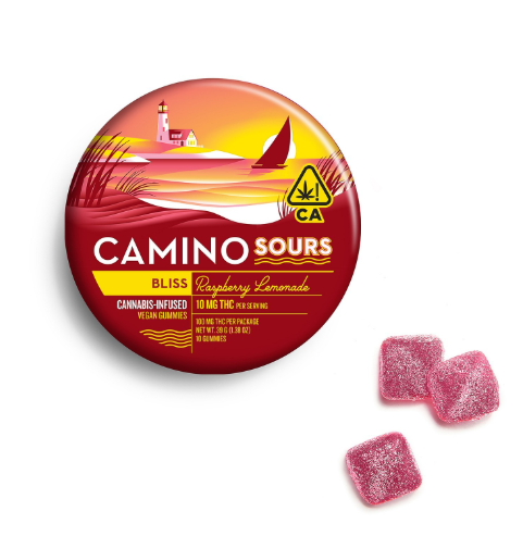 Photograph of product: CAMINO SOURS | BLISS | RASPBERRY LEMONADE | GUMMIES | 100 MG