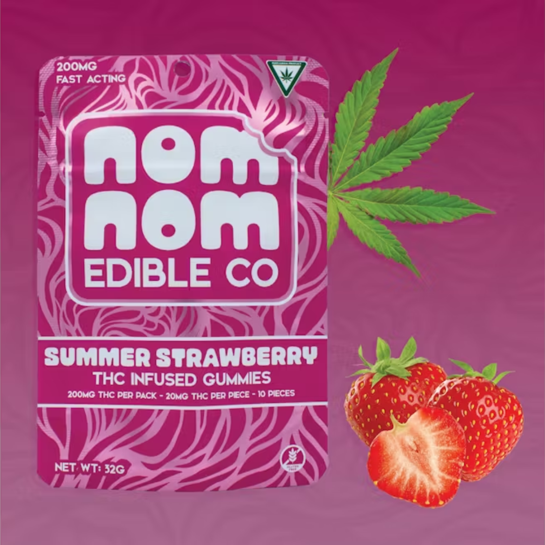 Photograph of product: Nom Nom - 200MG Gummy - Summer Strawberry