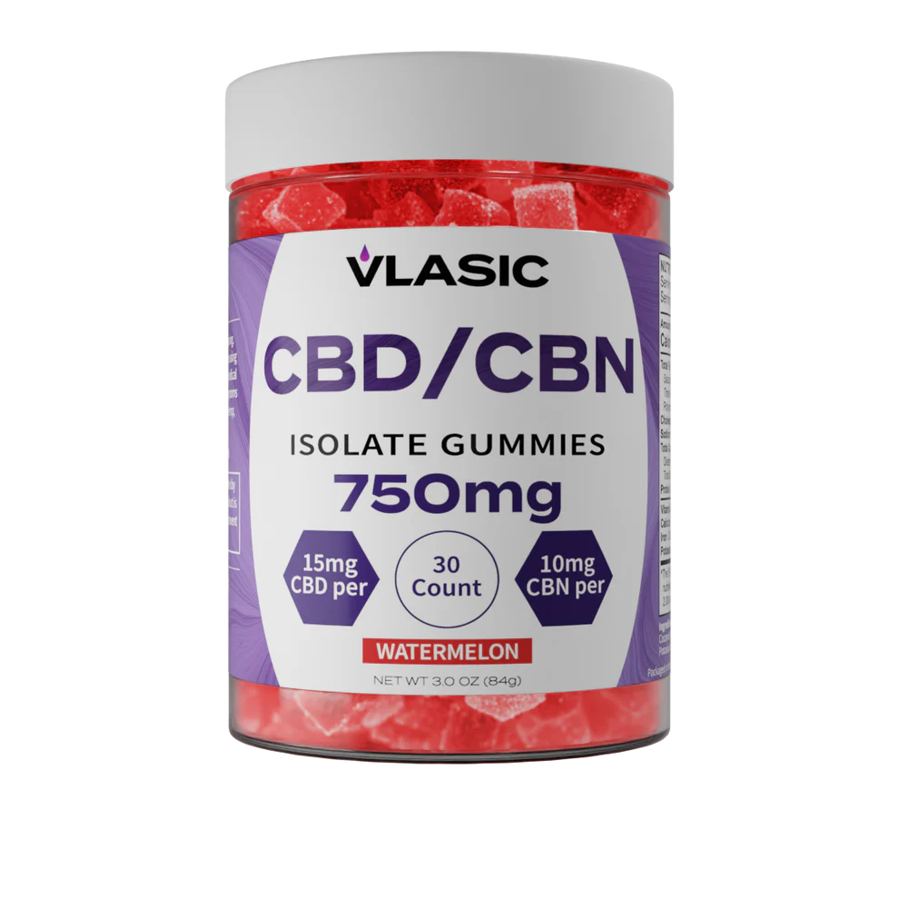 Photograph of Product: Vlasic Labs | Watermelon | 15/10mg CBD/CBN Gummies | 30pk