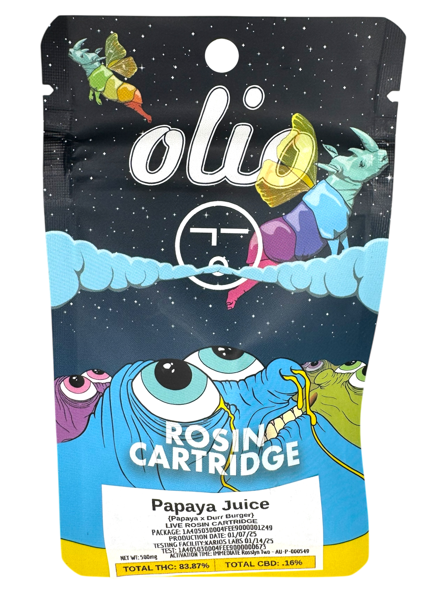 Photograph of product: Papaya Juice Live Rosin Cartridge