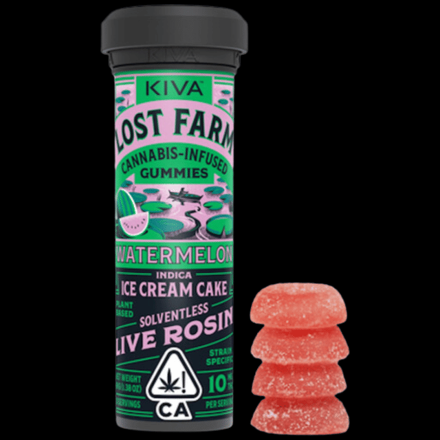 Photograph of product: LOT - Watermelon (Ice Cream Cake) 100mg Live Rosin Gummies - 