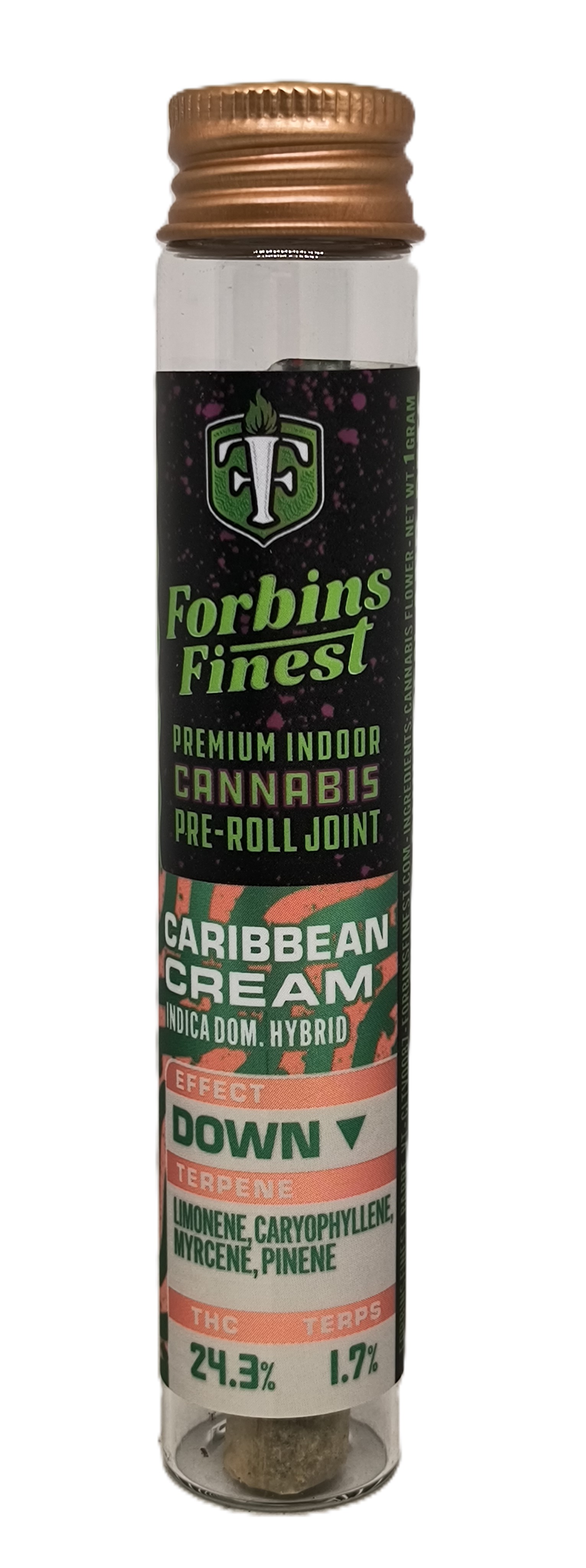 Photograph of product: Caribbean Cream Pre-Roll | Forbins Finest