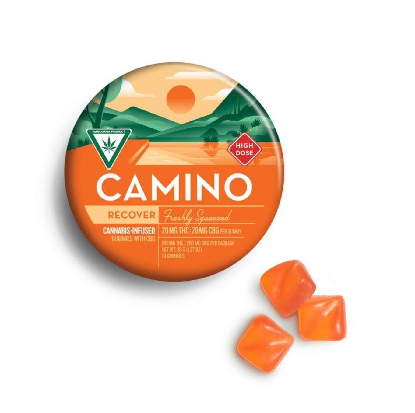 Photograph of product: Camino | Freshly Squeezed 200mg Gummies 1:1 CBG *High Dose*