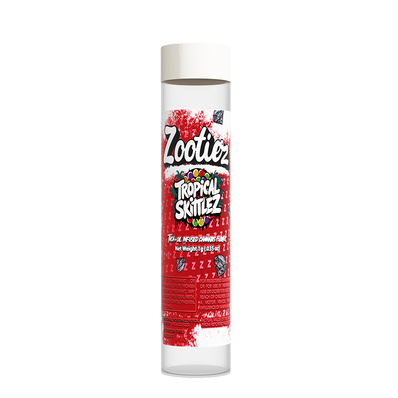 Photograph of product: ZOOTIEZ | TROPICAL SKITTLEZ | TH-ouiA INFUSED PREROLL