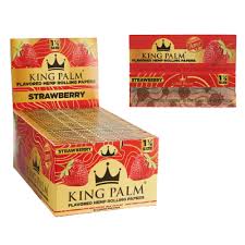 Photograph of product: King Palm Strawberry Flavored Hemp Papers  40pc  1 1/4