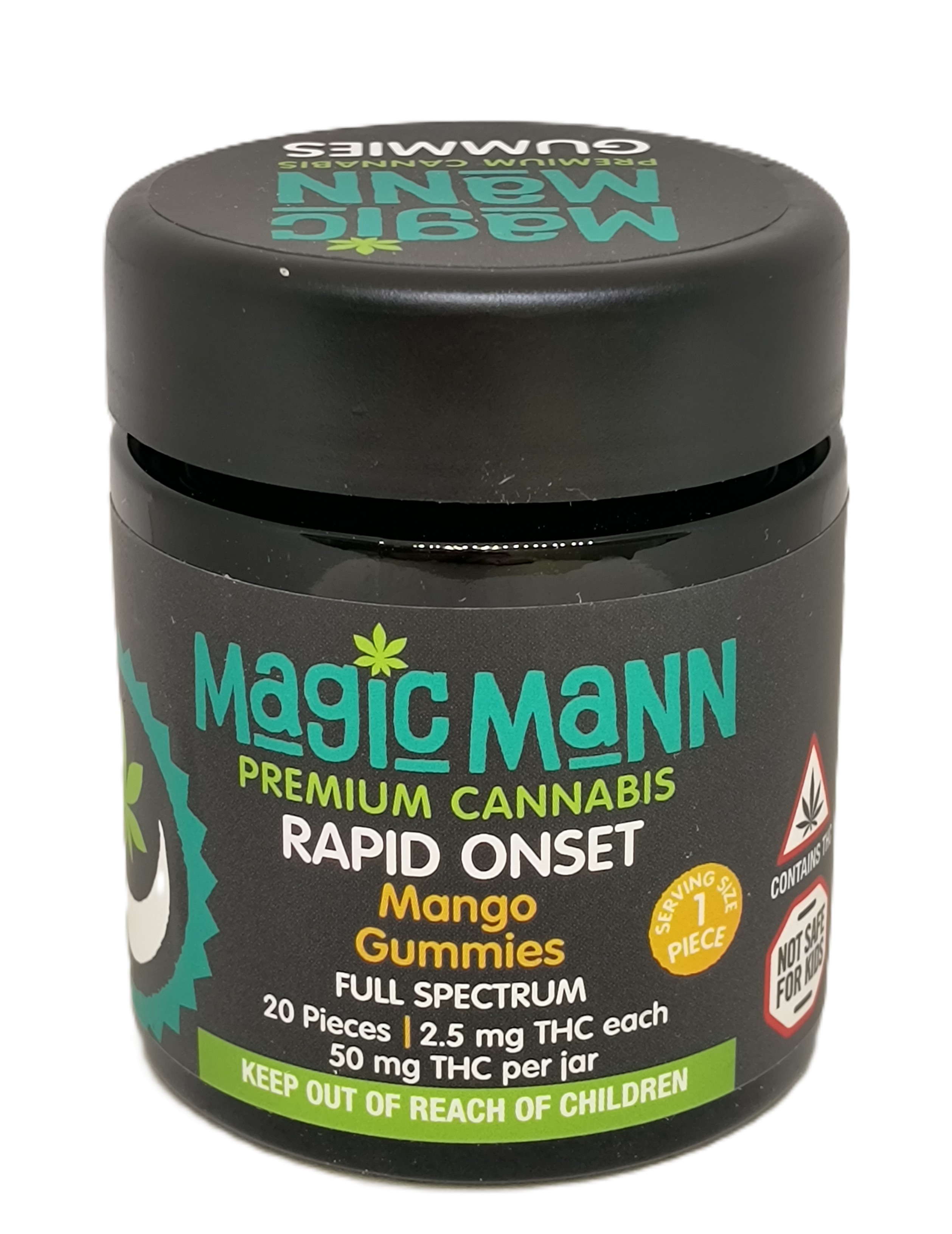 Photograph of product: Mango Rapid Onset Gummy 20pk | 50mg TH-oui | Magic Mann