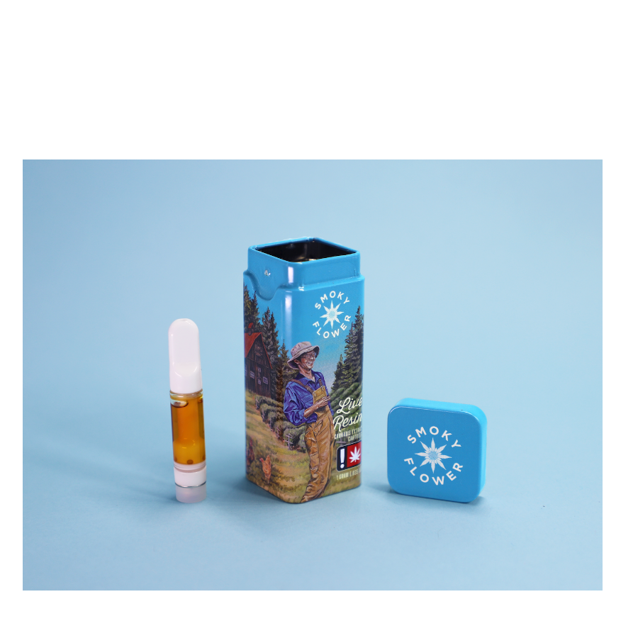 Photograph of product: Cartridge ~ Smoky Flower ~ 1g Dist. Cart ~ Grease Monkey