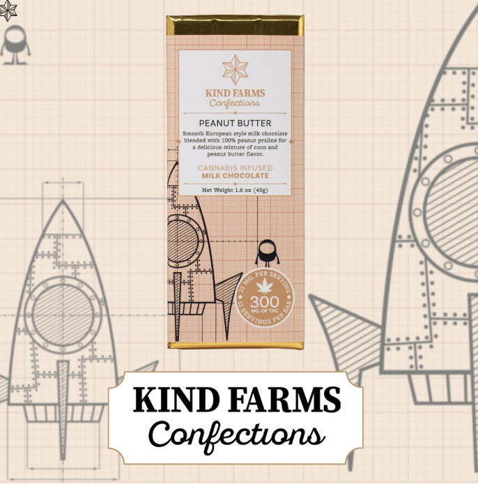 Photograph of product: Kind Farms | Peanut Butter | 300MG Choc Bar