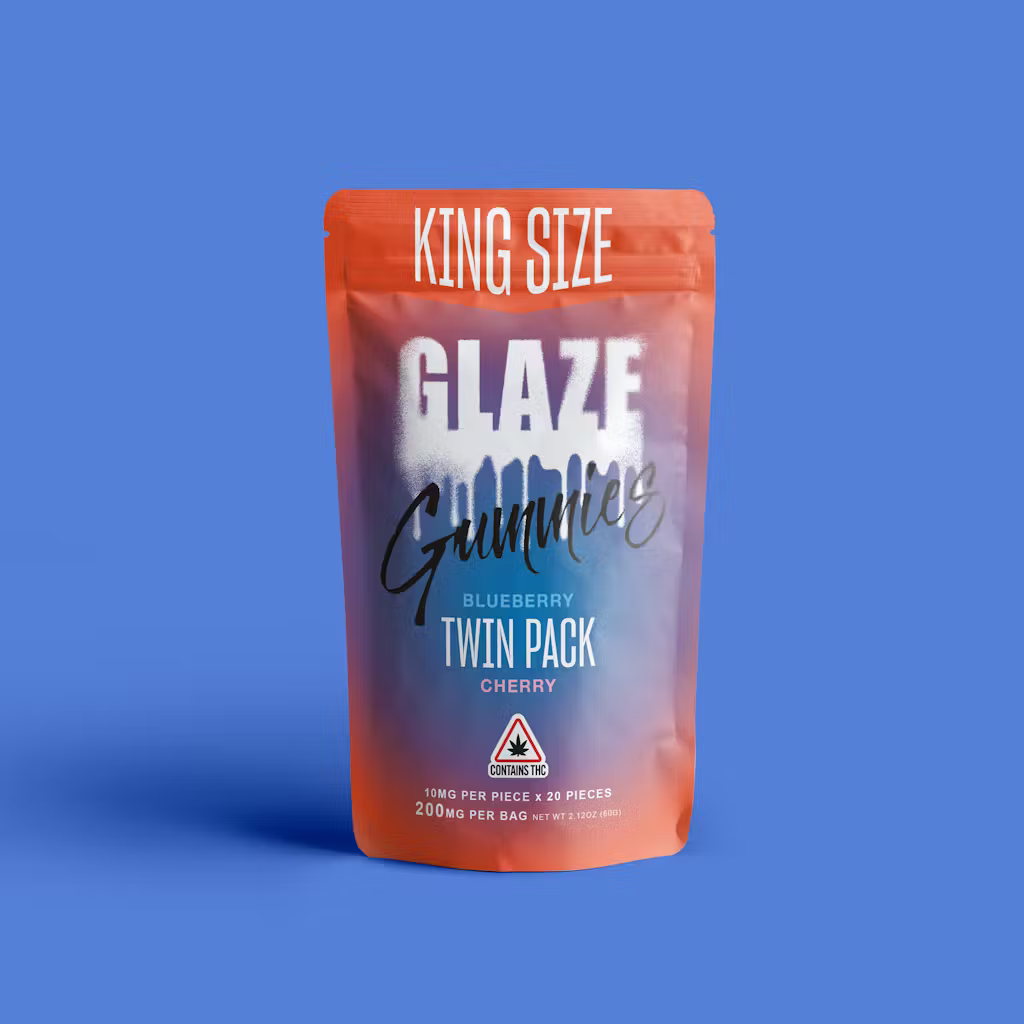 Photograph of product: Glaze - Cherry x Blueberry Twin Pack - Gummies - 200mg