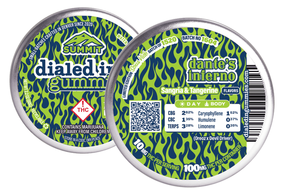 Photograph of product: Dialed In Dante's Inferno Oui'd Rosin Infused Gummies 100mg