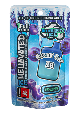 Photograph of product: Hellavated - BLUEBERRY ICE - Disposable Distillate Cartridge - (1g) - I