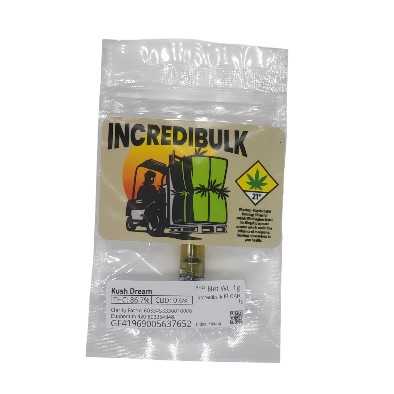 Photograph of product: Incredibulk VAPE Kush Dream Cart 1g