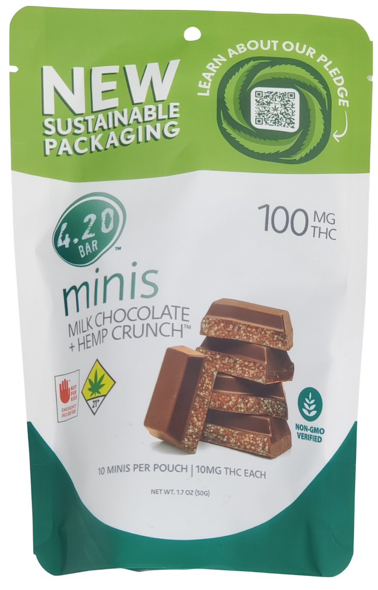 Photograph of product: 4.20 Mini Milk Chocolate Hemp Crunch 10pk 100mg