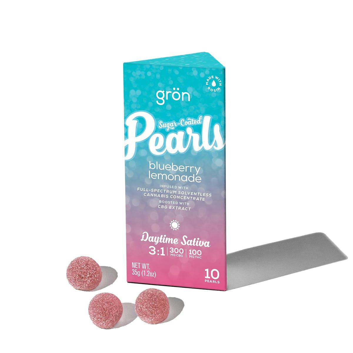 Photograph of product: 3:1 BLUEBERRY LEMONADE PEARLS - (300MG CBG / 100MG TH-oui)