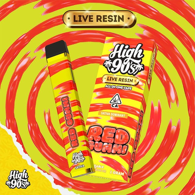 Photograph of Product: Red Gummi Live Resin 1g All-In-One Vape - 