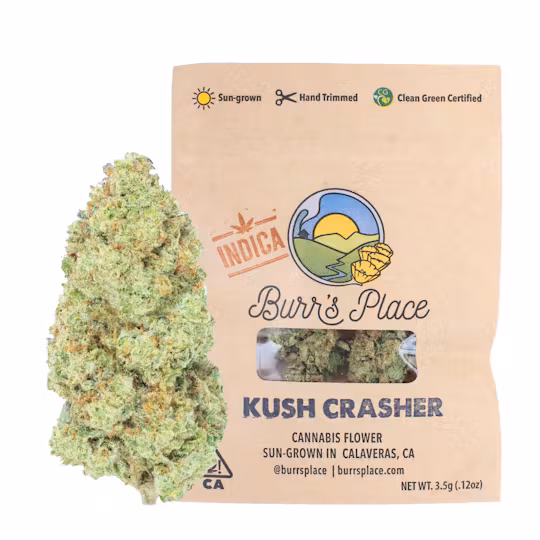 Photograph of product: Burr's Place - Flower - Kush Crasher - 3.5g