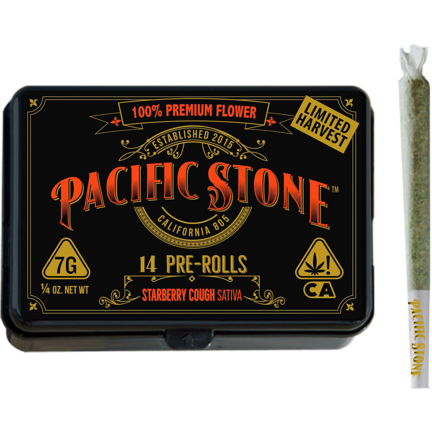 Photograph of product: Pacific Stone | Starberry Cough Pre-Rolls (14 Pack) | 7g