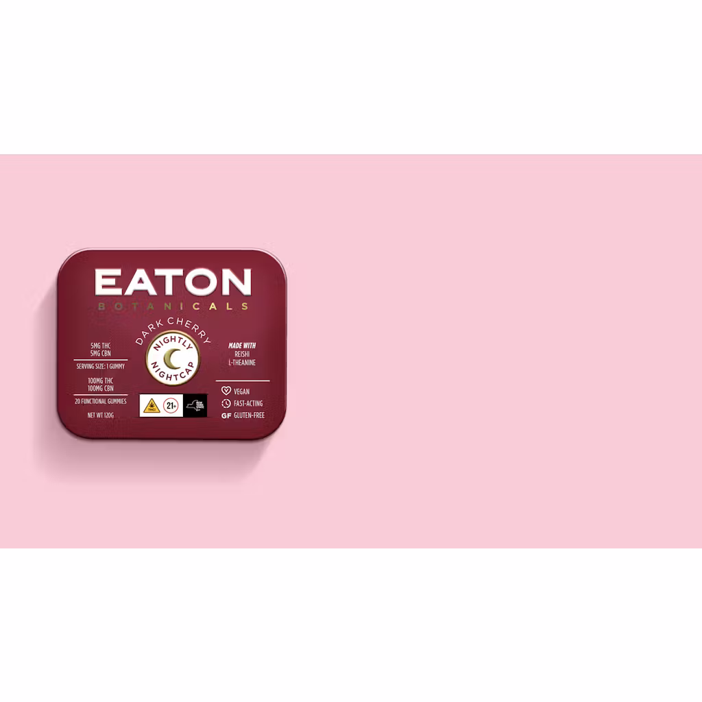 Photograph of product: Dark Cherry- NIGHTLY NIGHTCAP- EATON- Gummies- 5MG