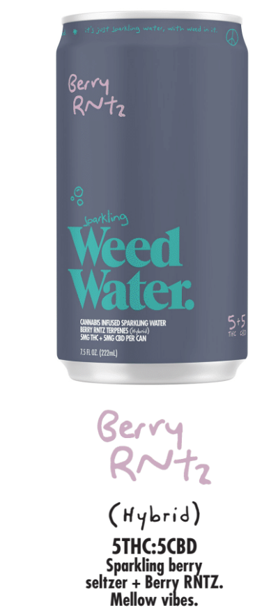 Photograph of product: Oui'd WATER | BERRY RNTZ | HYBRID | 5MG TH-oui + 5MG CBD | 7.5oz CAN INFUSED SPARKLING WATER