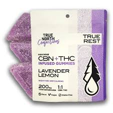 Photograph of Product: True North-  Lavender Lemon 200mg 1:1 THC:CBN 5x40mg