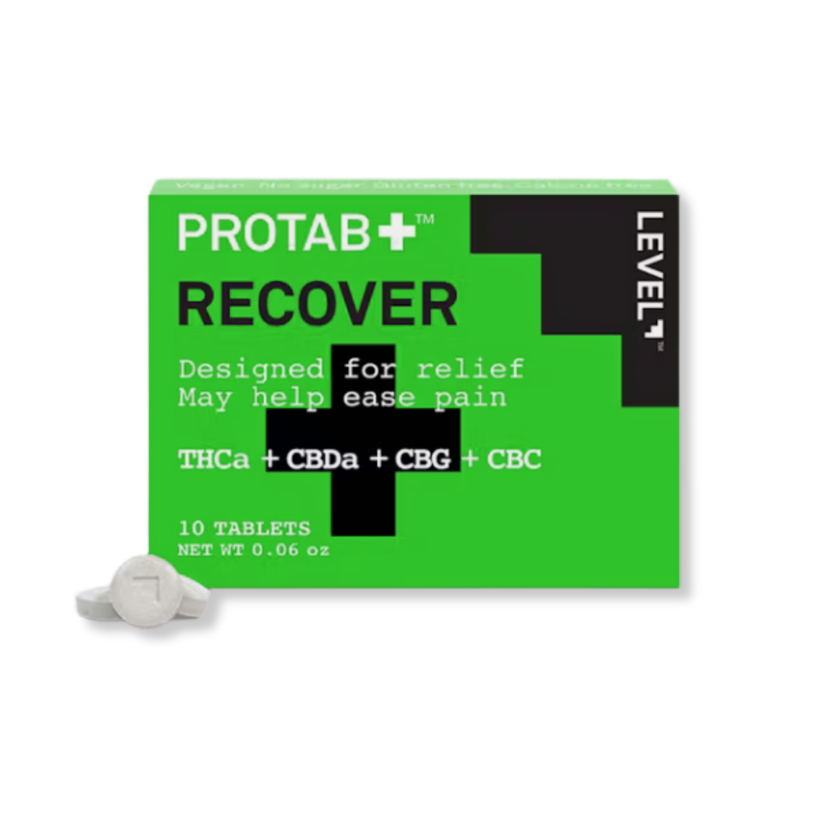 Photograph of product: LEVEL - PROTAB Recover  TH-ouia+CBD+CBG+CBC Tablets 10pk - 96.8mg