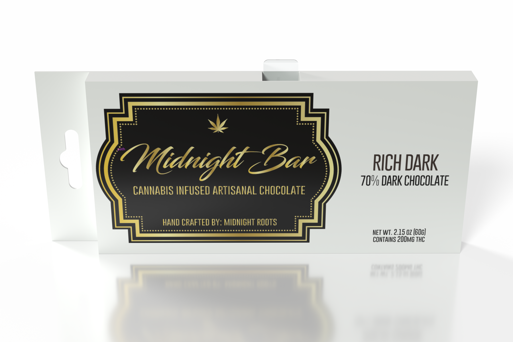 Photograph of product: Midnight Roots - Rich Dark Chocolate Midnight Bar - 200mg