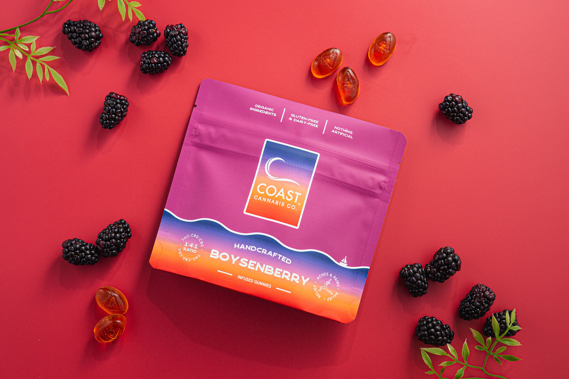 Photograph of product: Boysenberry 1:4:1 (TH-oui:CBD:CBC) | Gummies | 100mg