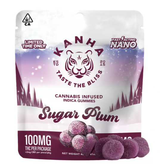 Photograph of product: SUGAR PLUM NANO GUMMIES 10 PACK 100MG