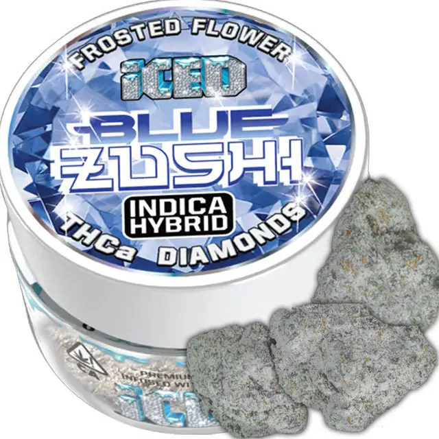 Photograph of product: ICED BLUE ZUSHI 3.5G INFUSED FLOWER