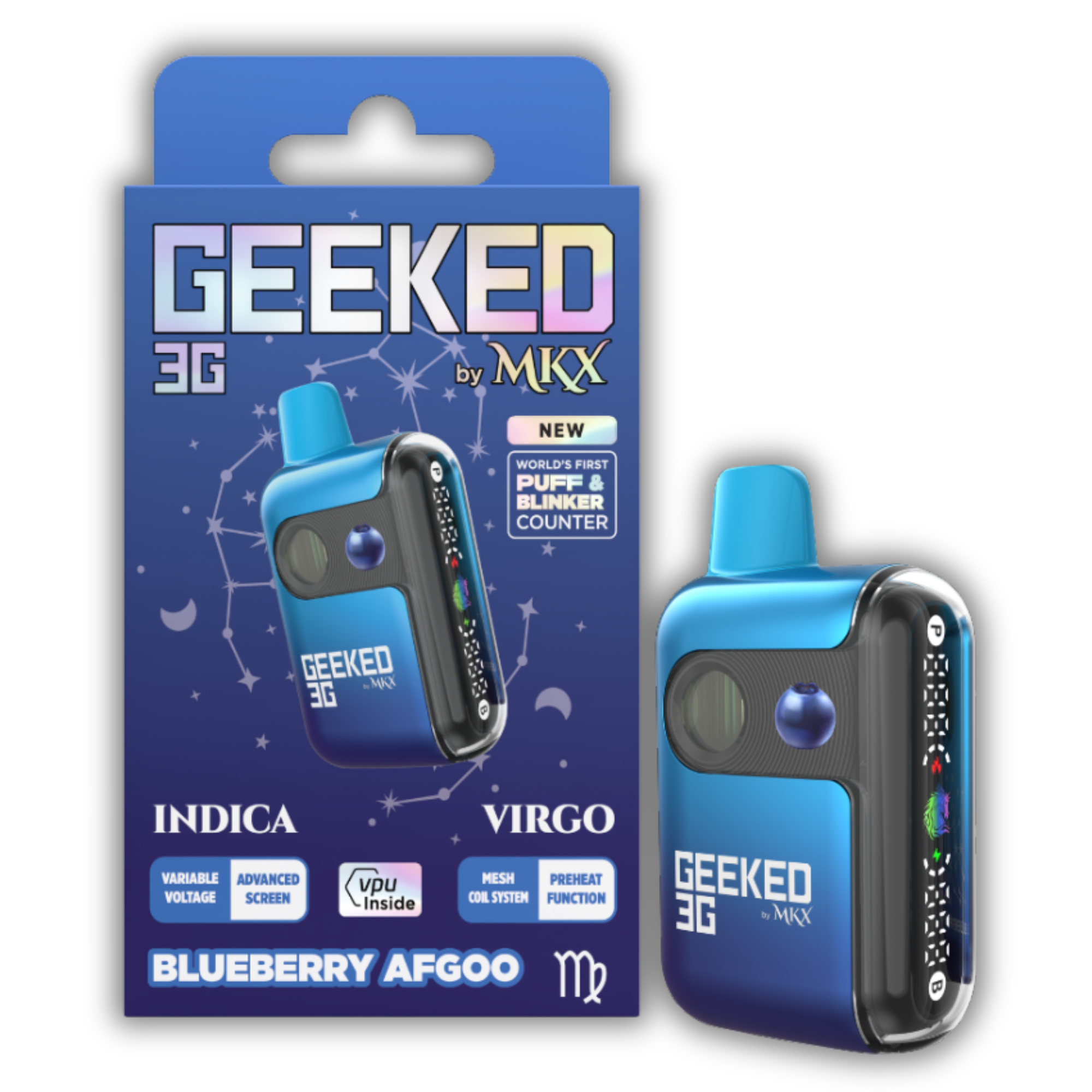 Photograph of product: MKX Geeked | Disposable | Blue Afgoo | 3g