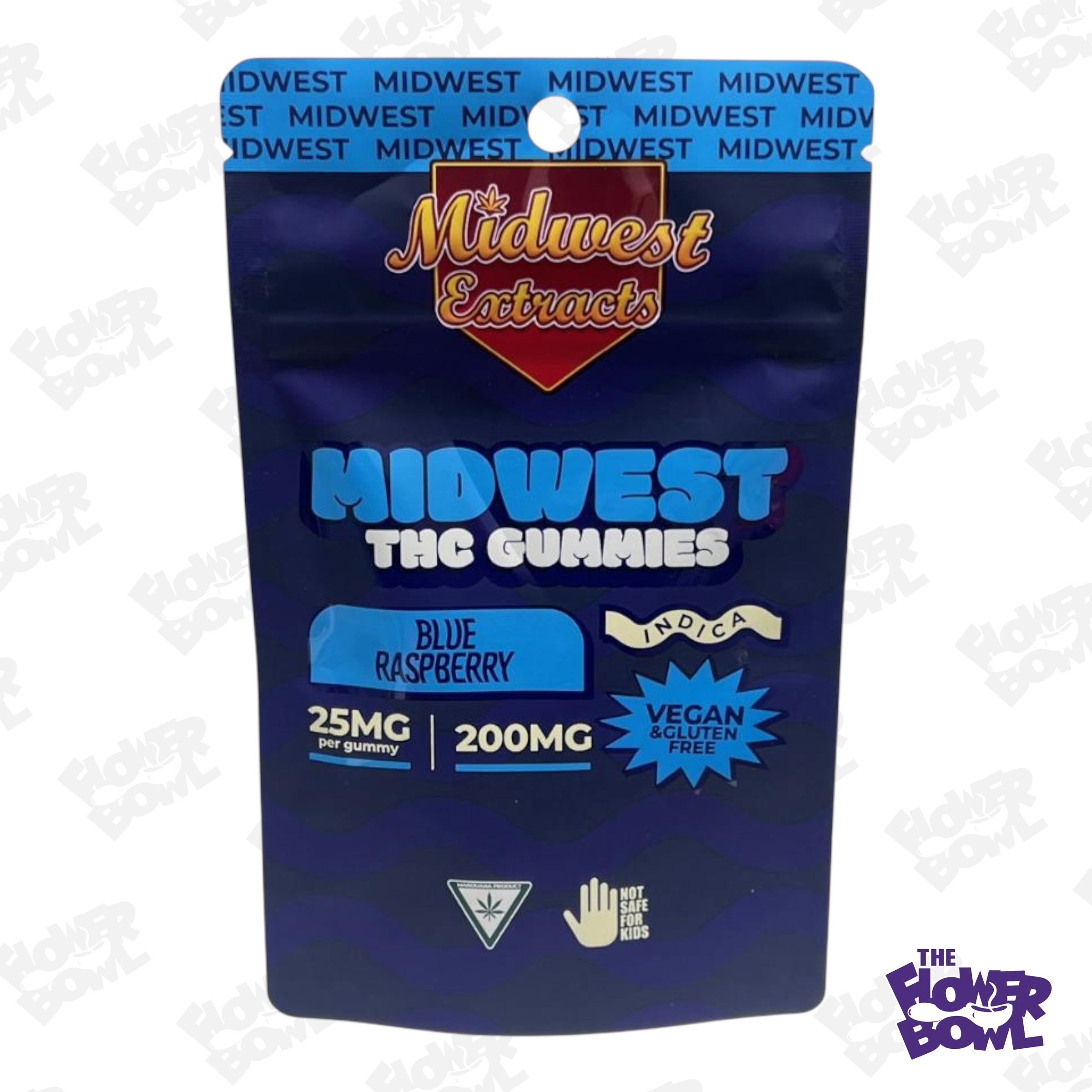Photograph of product: AU Midwest Extracts: Blue Raspberry 200mg Gummie