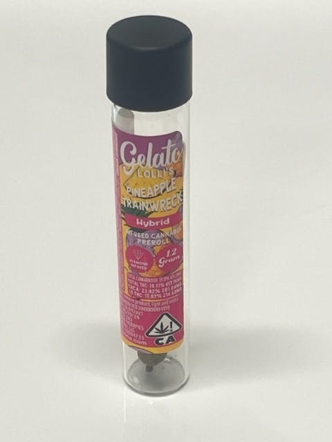 Photograph of product: Gelato 1.2g Pineapple Trainwreck Infused Preroll