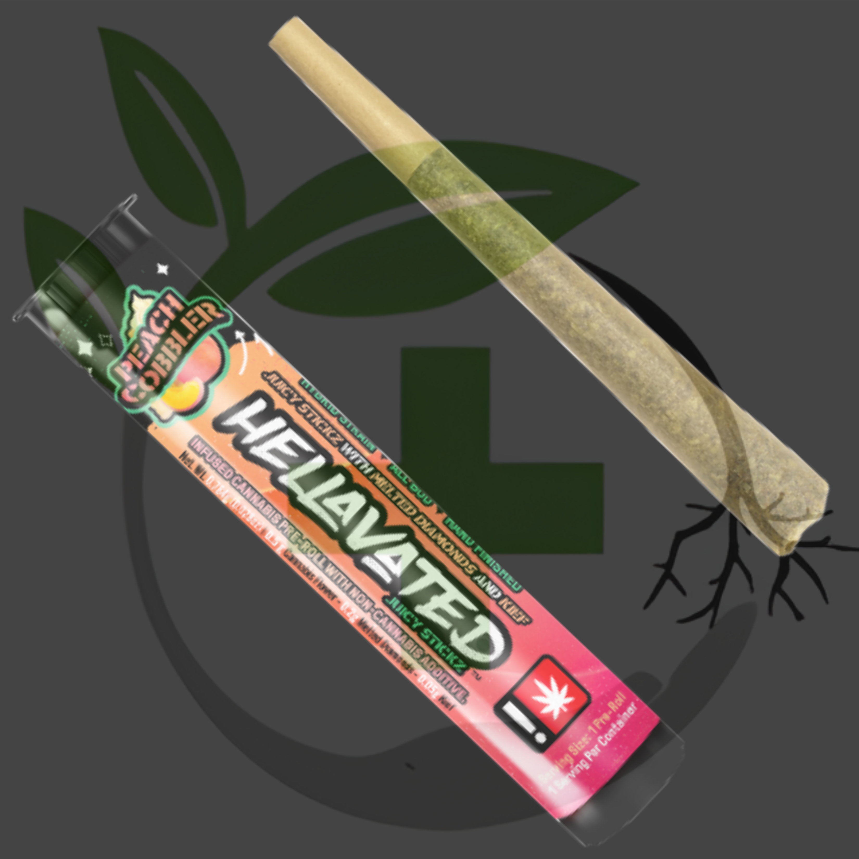 Photograph of product: Infused - TF - Hellavated - .75g Juicy Stickz - Peach Cobbler