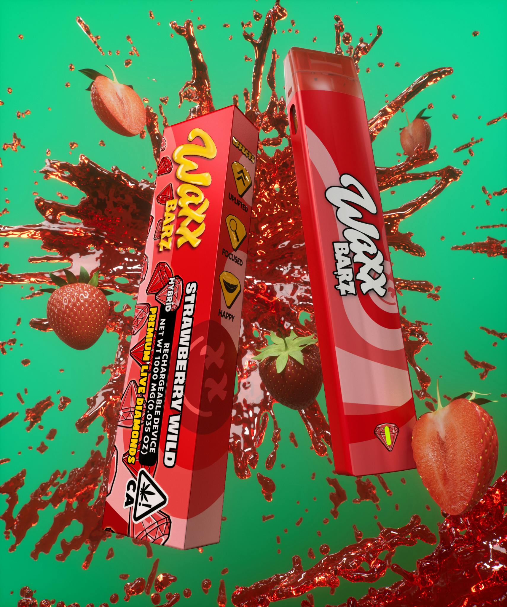 Photograph of product: Strawberry Wild Live Diamond Disposable 1g