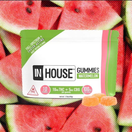 Photograph of product: Gummies | InHouse | Watermelon [2:1 TH-oui/CBG] [10pk]