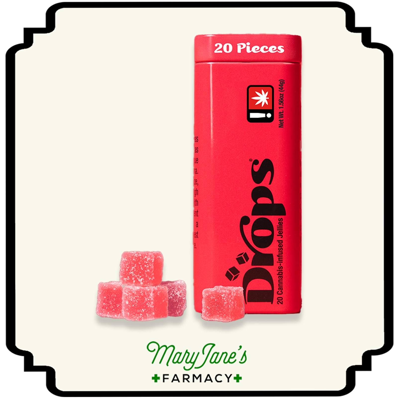 Photograph of product: Cherry Jellies 20-Pack | 100mg