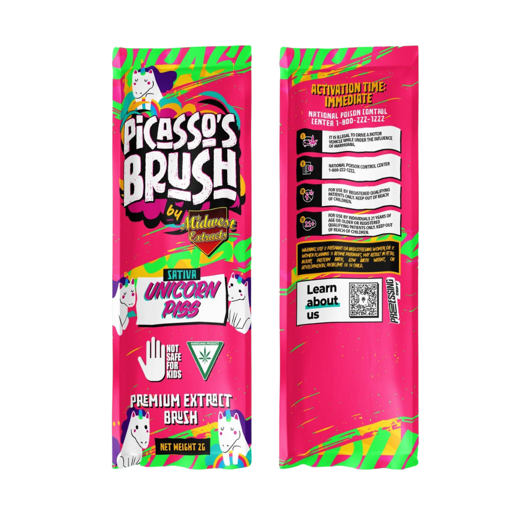 Photograph of product: Midwest Extracts | Unicorn Piss Live Resin Picasso Brush | 2g