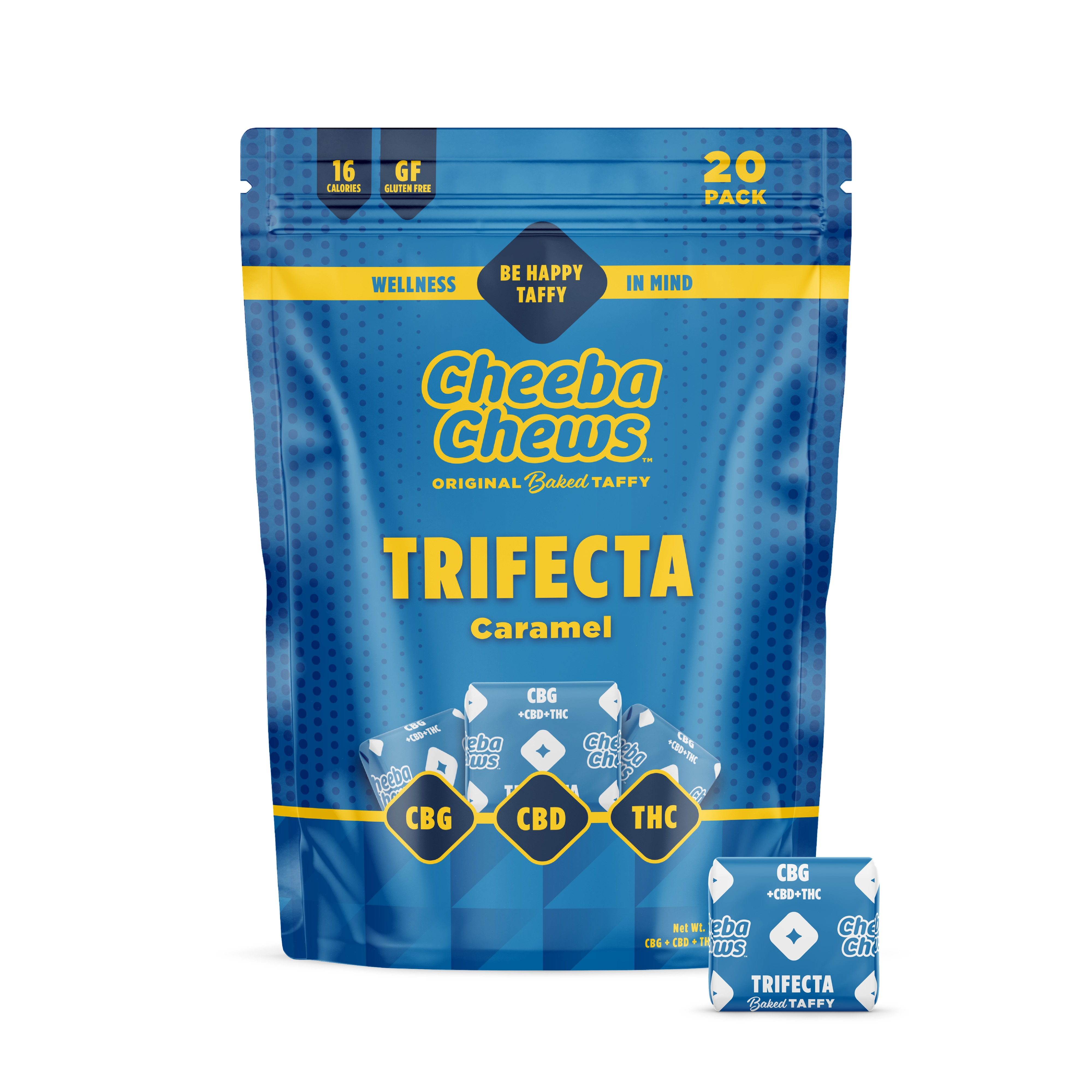 Photograph of product: Cheeba - Taffy - 20 Pack - Caramel - Trifecta
