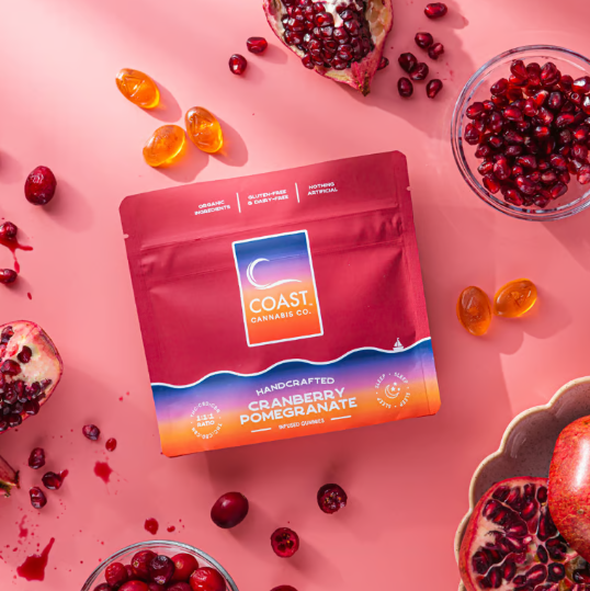 Photograph of product: Coast 1:1:1 Cranberry Pomegranate Gummies 5mg 20pk (100mg)