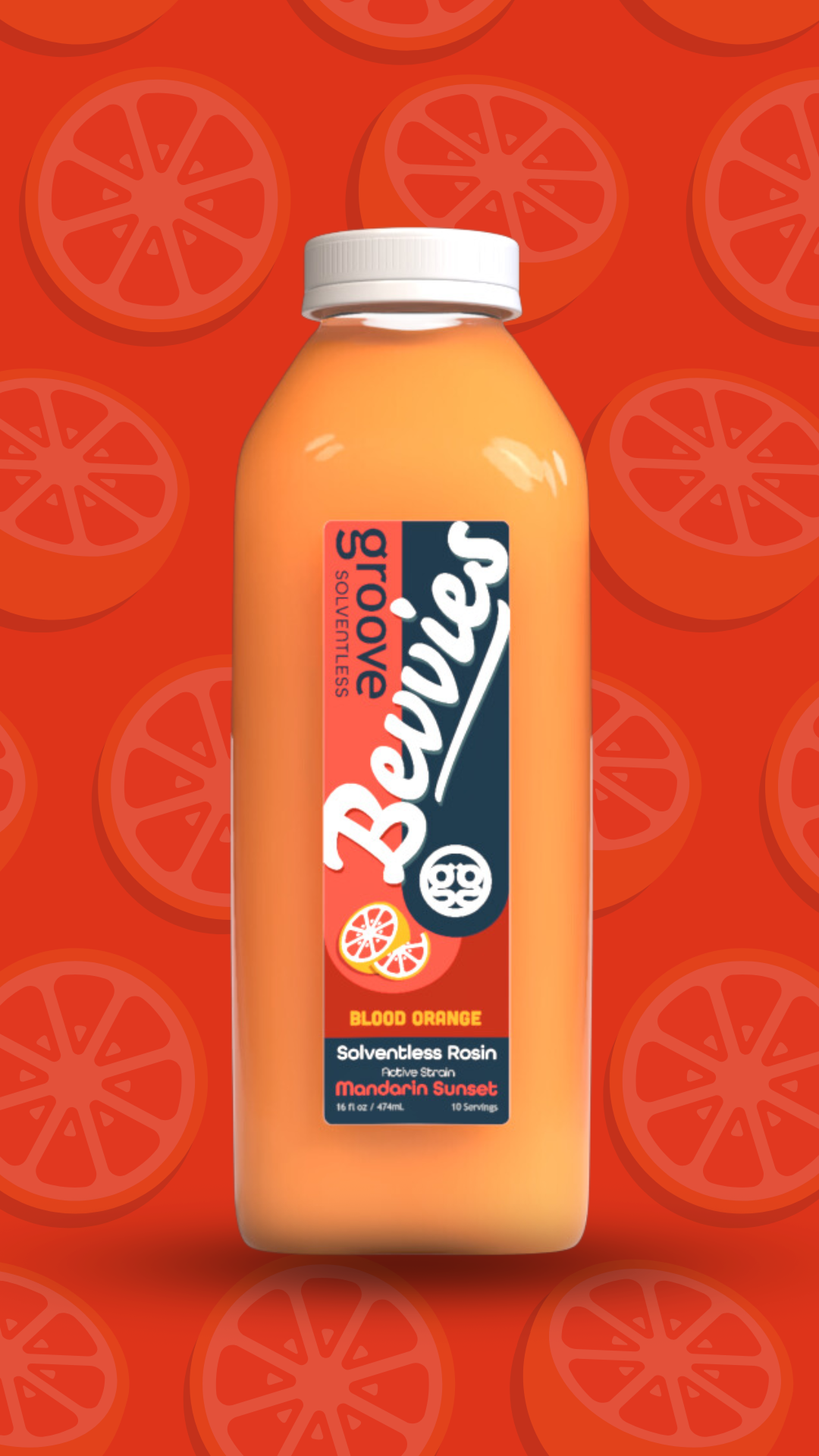 Photograph of product: Bevvies x Groove - 100mg Solventless Blood Orange