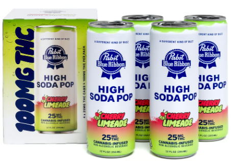 Photograph of product: Cherry Limeade - 100MG High Sodas 12OZ 4PK