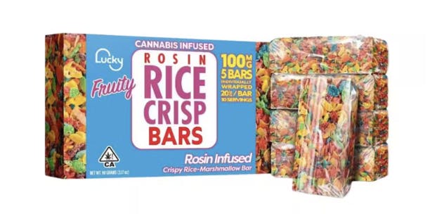 Photograph of product: Fruity Crispy Rosin Infused Rice Bars 100mg - Sales Floor