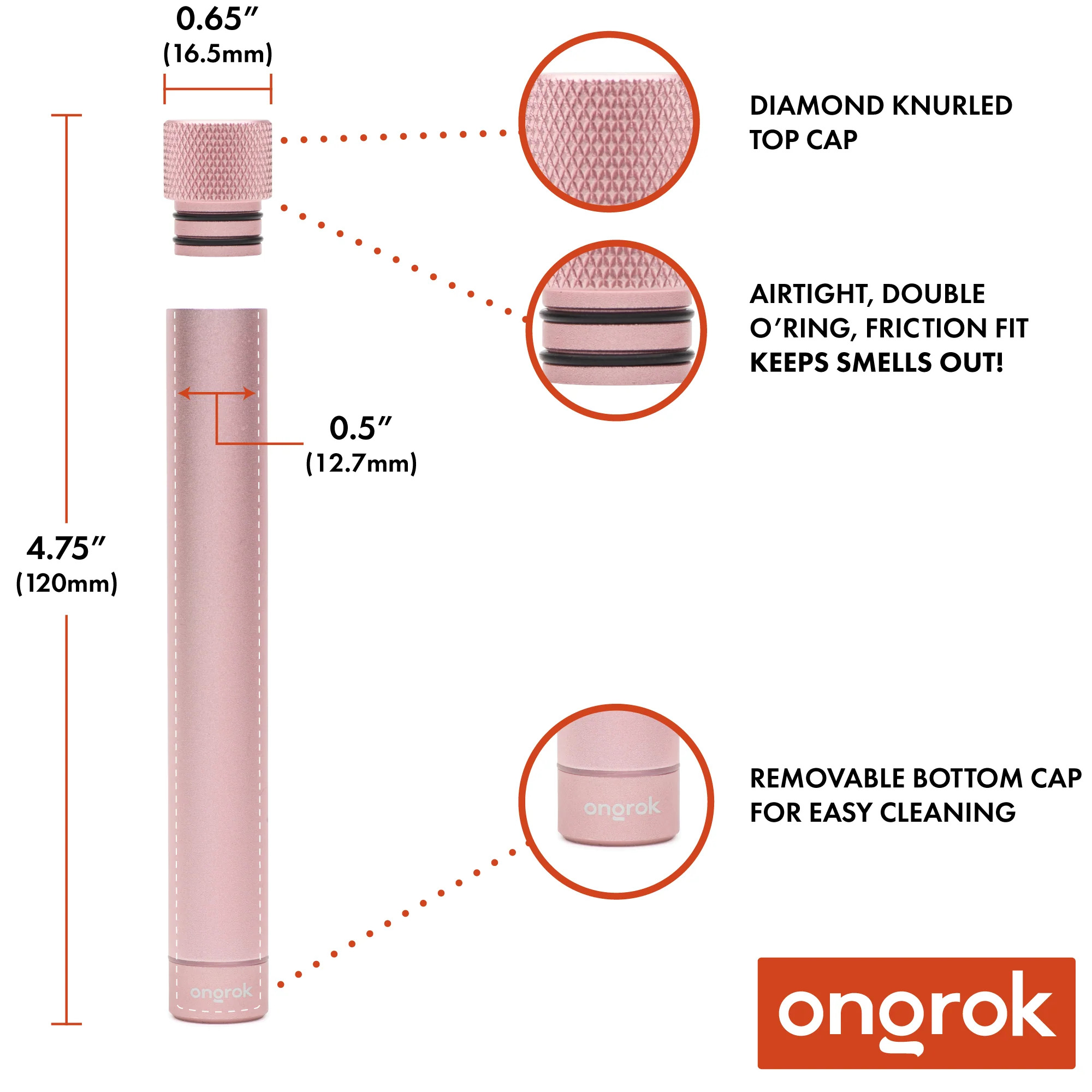 Photograph of product: Ongrok | Premium Storage Tube | Rose Gold