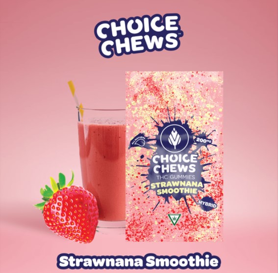 Photograph of product: Choice Chews | Strawnana Smoothie | Hybrid 100mg