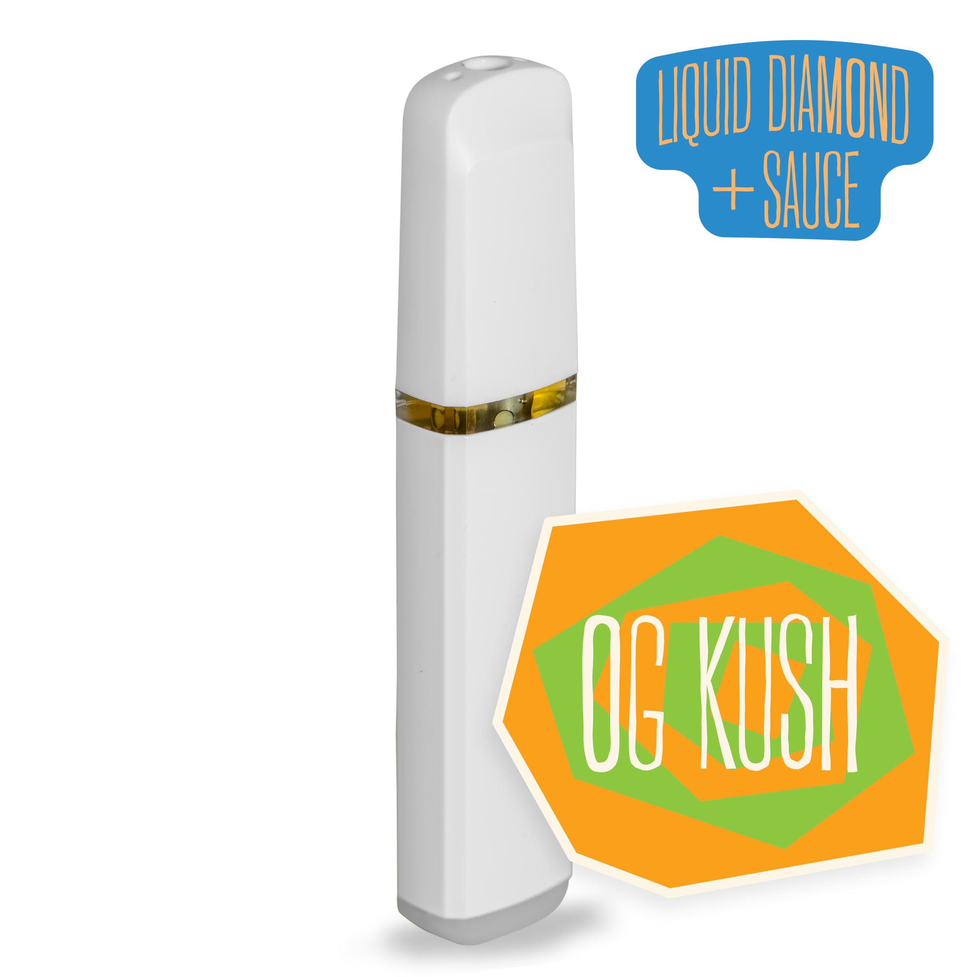 Photograph of product: District Oui'd | Disposable Liquid Diamonds and Sauce Vape | OG Kush | 2000mg