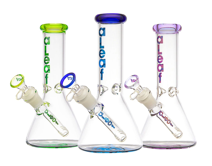 Photograph of product: Accessories - aLeaf - The Essential Glass Beaker Water Pipe - 8" 14mm F - Colors Vary