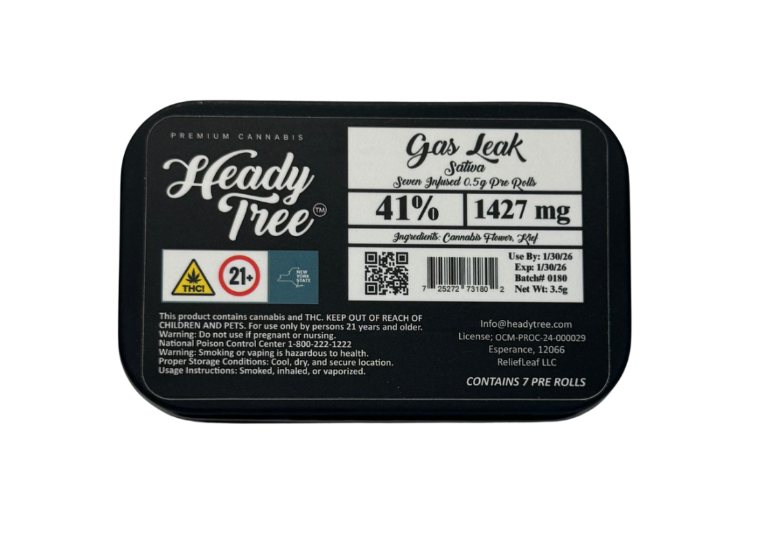 Photograph of product: Heady Tree | Gas Leak | Shorty's Pre-Roll 7pk | Oui'd