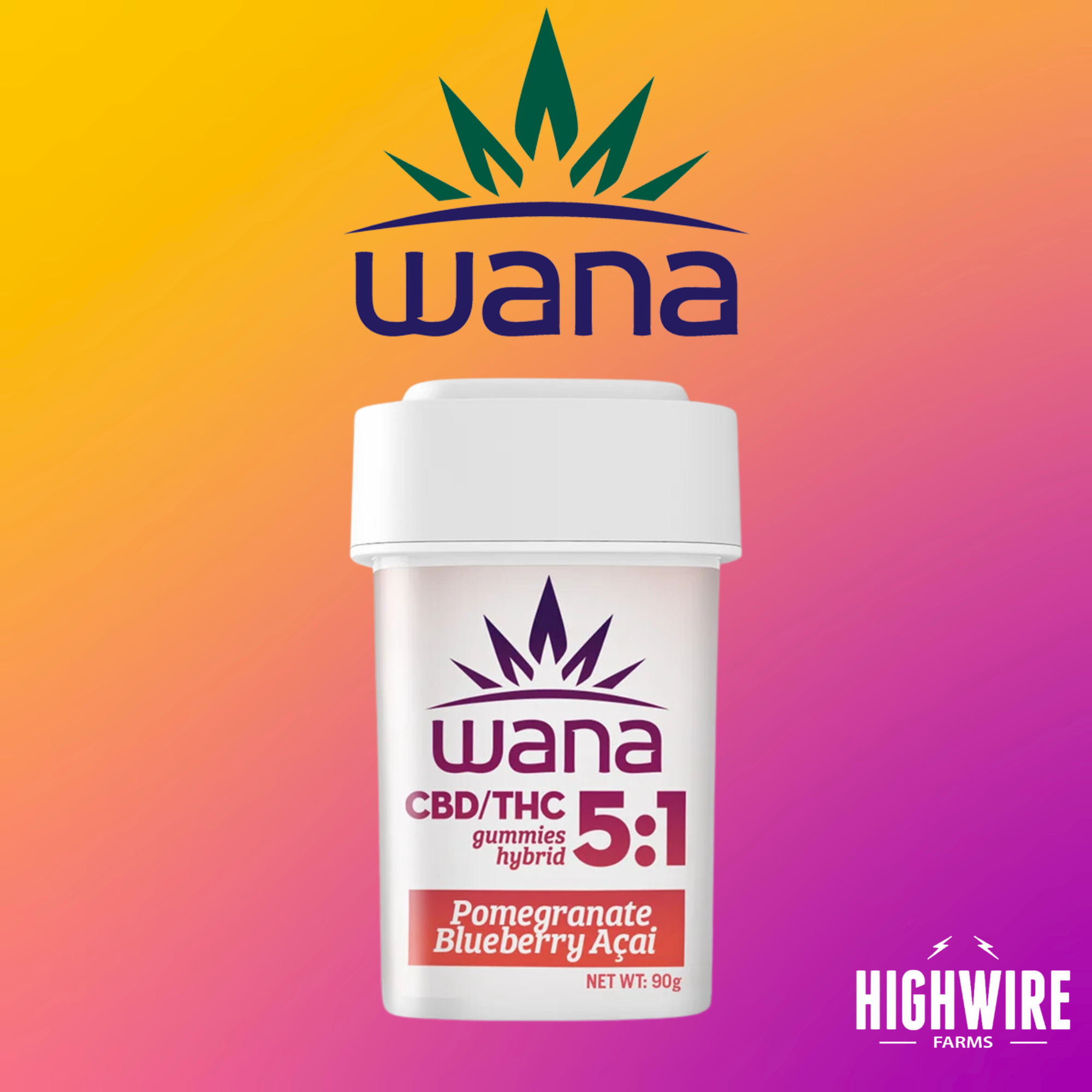 Photograph of product: Wana Gummies Pomegranate Blueberry Acai 100mg