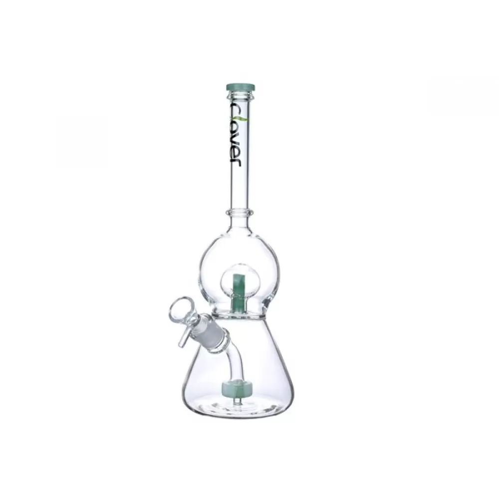 Photograph of product: Clover Glass - 12" Globe Perc Water Pipe | Mint Green